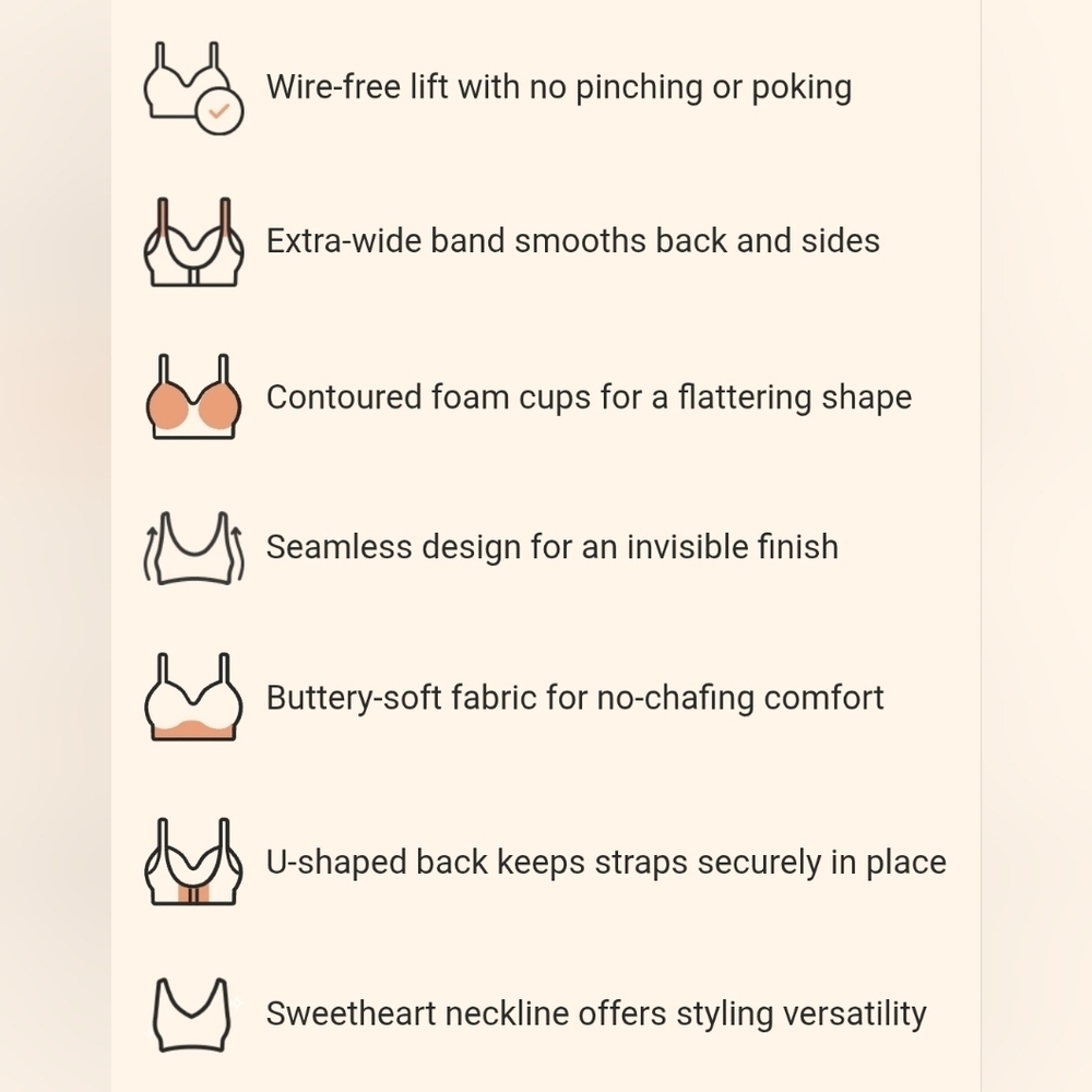 Sz 2XL Chai Truekind Supportive Comfort Wireless Shaping Bra #10210 - Picture 6 of 11